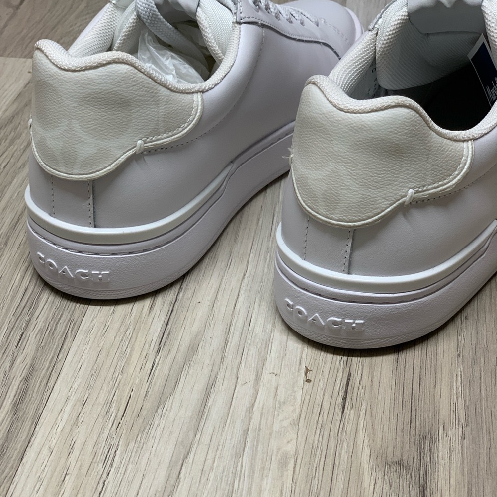 New COACH Clip Leather Low Top Sneaker Men’s Size 9.5 / Women's Size 11 /White - Picture 10 of 12